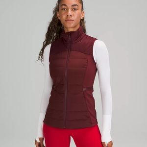NWT Lululemon Down For It All vest, Red Merlot sz. 10
